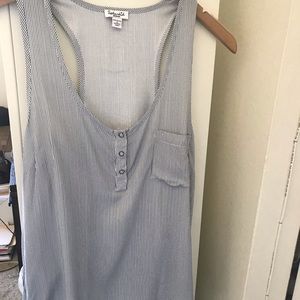 Splendid white and blue striped cotton tank top